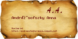 Andrásofszky Anna névjegykártya